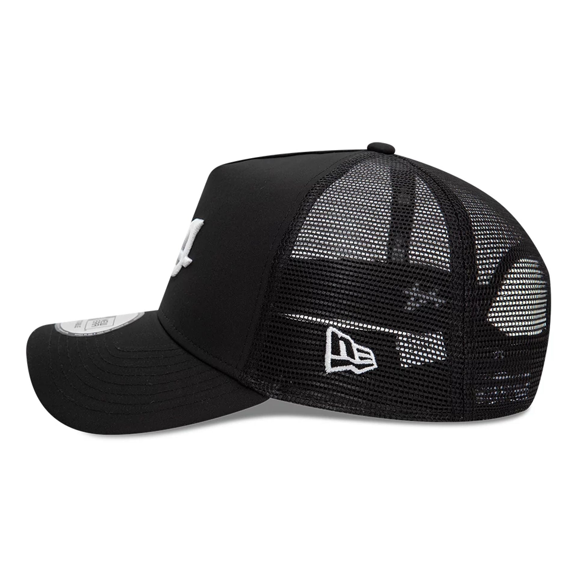 This is a Alpine Racing Logo Black 9FORTY E-Frame Trucker Adjustable Cap 6