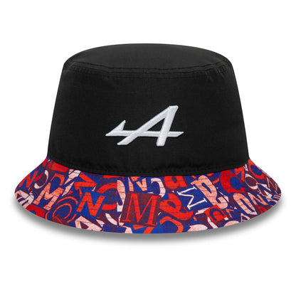 This is a Alpine Racing Monaco Race Special Black Bucket Hat 2