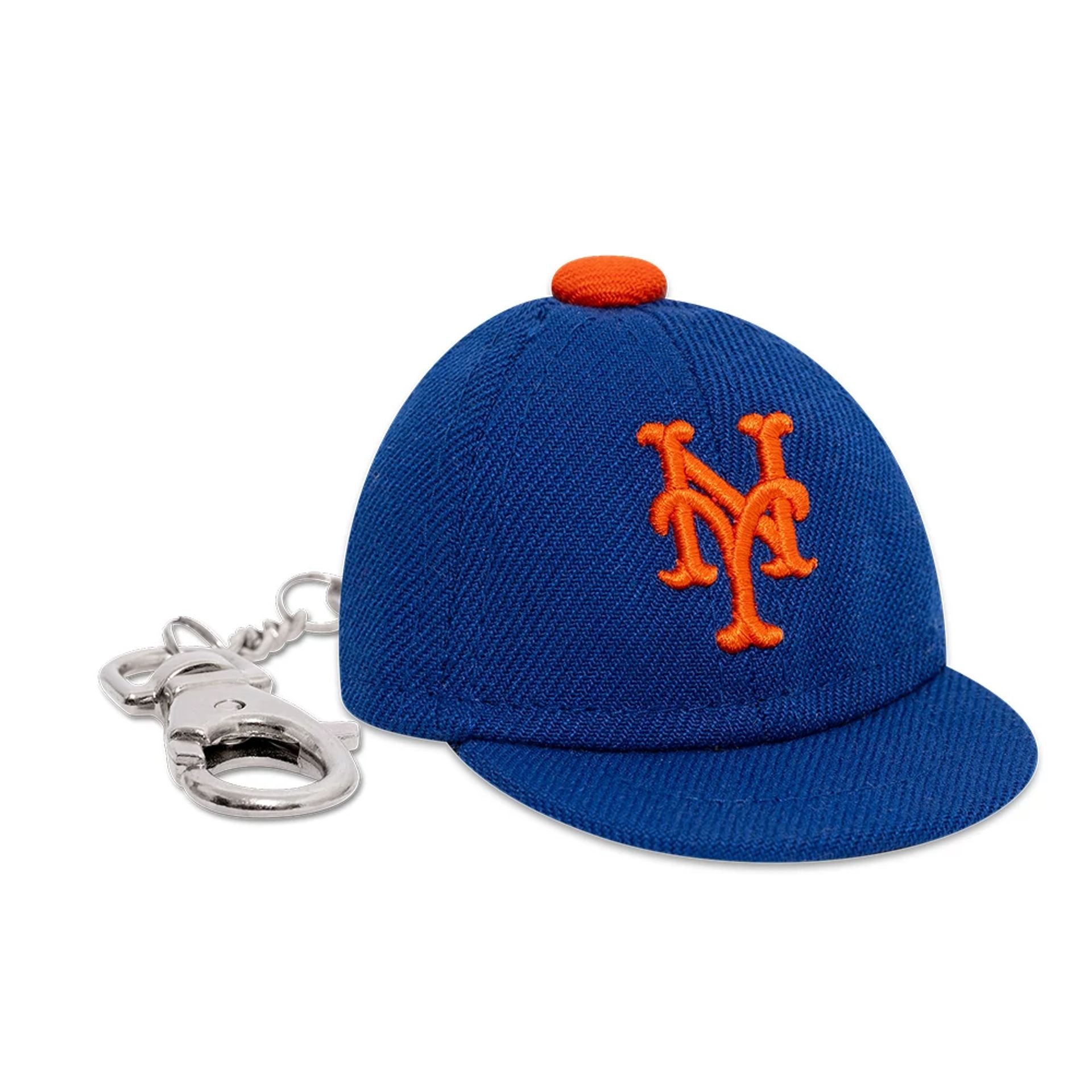 This is a New York Mets MLB Mini Cap Blue Key Chain 1