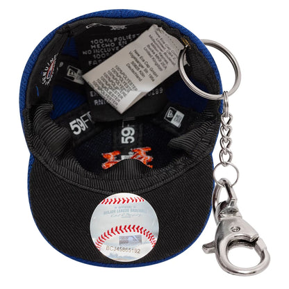 This is a New York Mets MLB Mini Cap Blue Key Chain 2