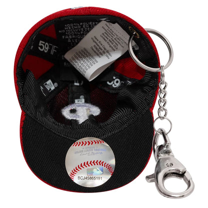 This is a Philadelphia Phillies MLB Mini Cap Red Key Chain 3