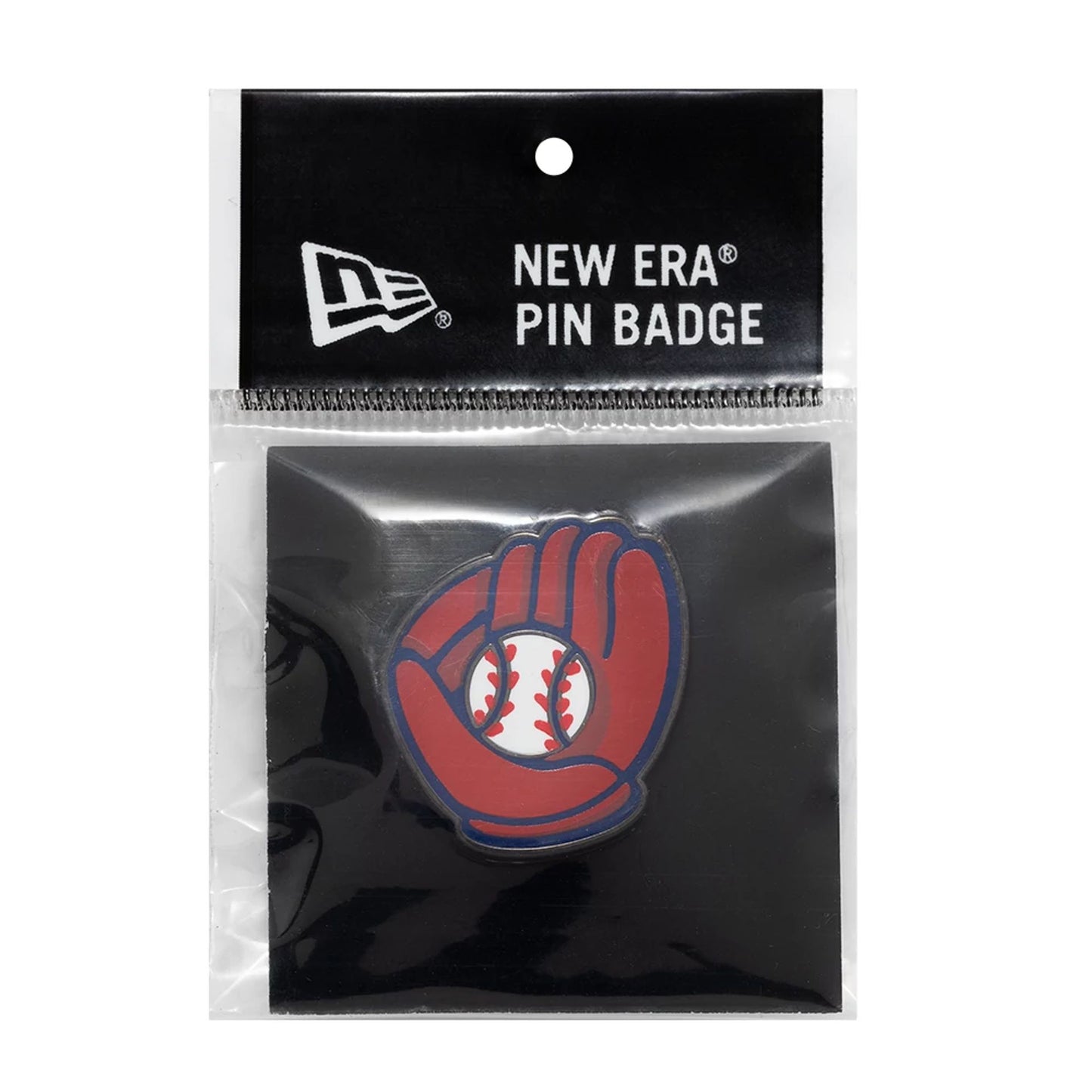 This is a New Era Baseball Glove Red Pin Badge 3