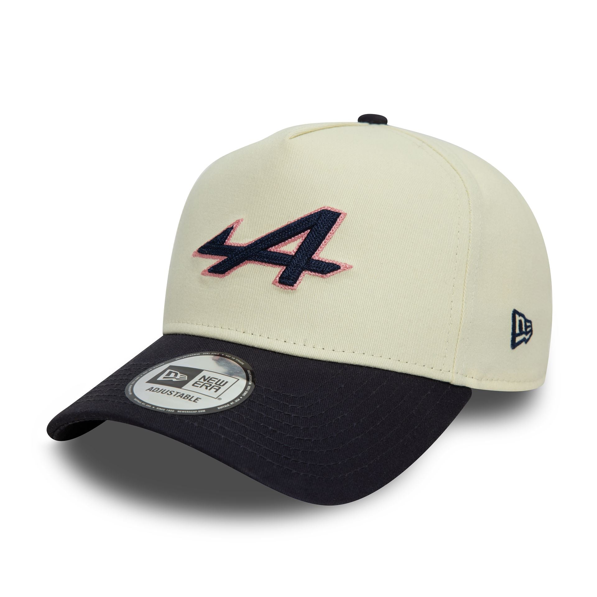 This is a Alpine Racing Chain Stitch White 9FORTY E-Frame Adjustable Trucker Cap 4