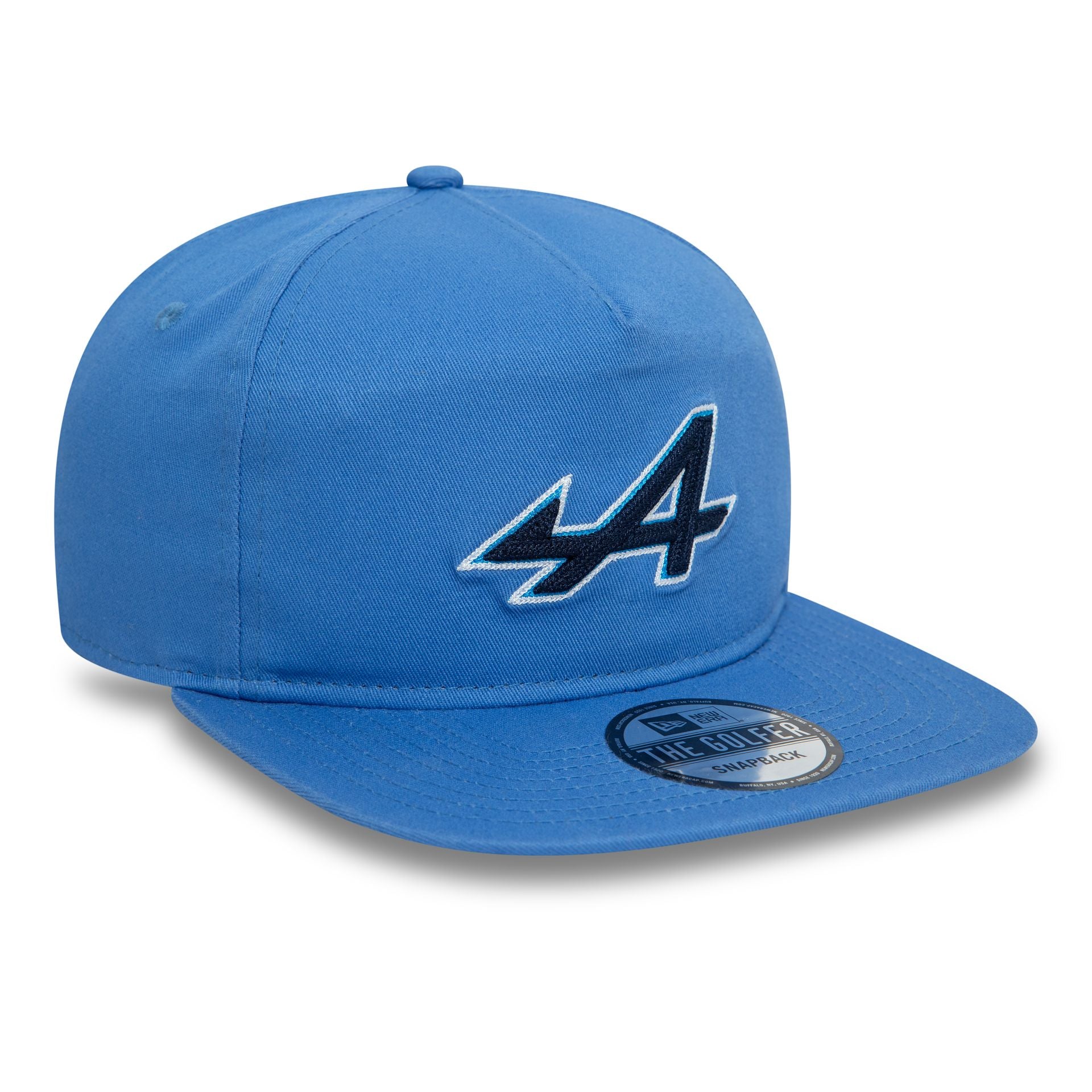 This is a Alpine Racing Chain Stitch Blue Golfer Cap 1