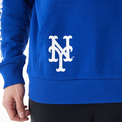 The Male model is wearing New York Mets MLB London Series 2024 Blue Pullover Hoodie 10