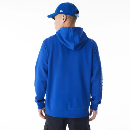 The Male model is wearing New York Mets MLB London Series 2024 Blue Pullover Hoodie 7