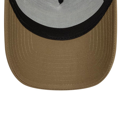 This is a New Era Patch Beige 9FORTY A-Frame Trucker Adjustable Cap 4