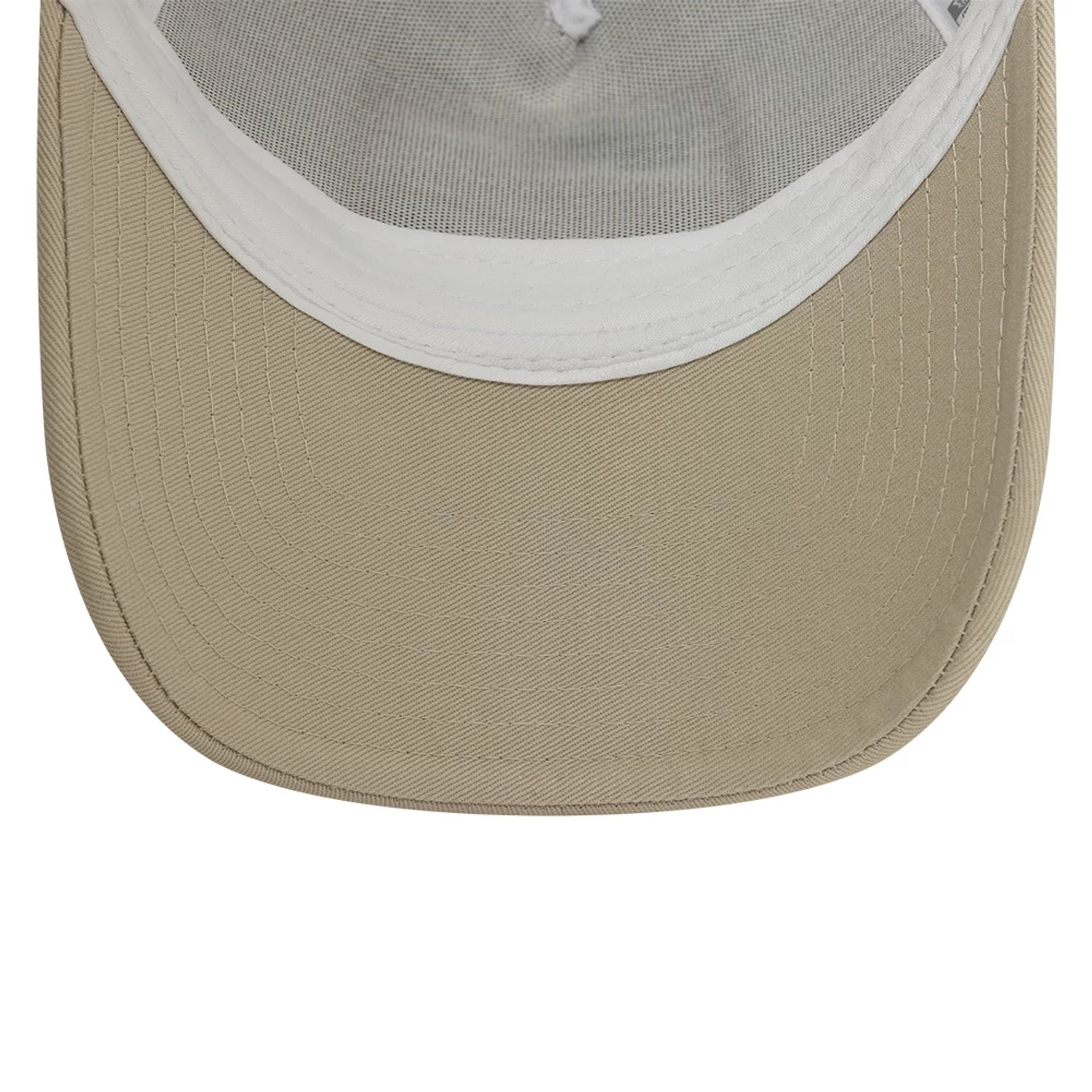 This is a New Era Patch Light Beige 9FORTY A-Frame Trucker Adjustable Cap 2