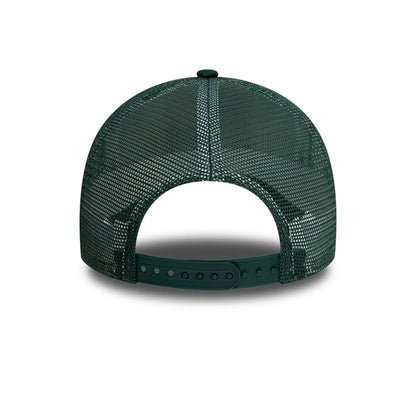 This is a New Era Patch Dark Green 9FORTY A-Frame Trucker Adjustable Cap 5