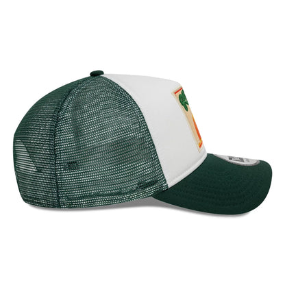 This is a New Era Patch Dark Green 9FORTY A-Frame Trucker Adjustable Cap 7