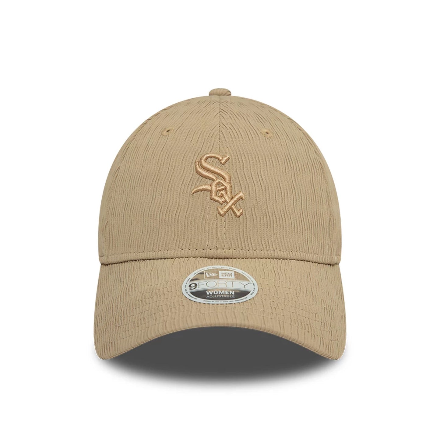 This is a Chicago White Sox Womens Ruching Light Beige 9FORTY Adjustable Cap 3