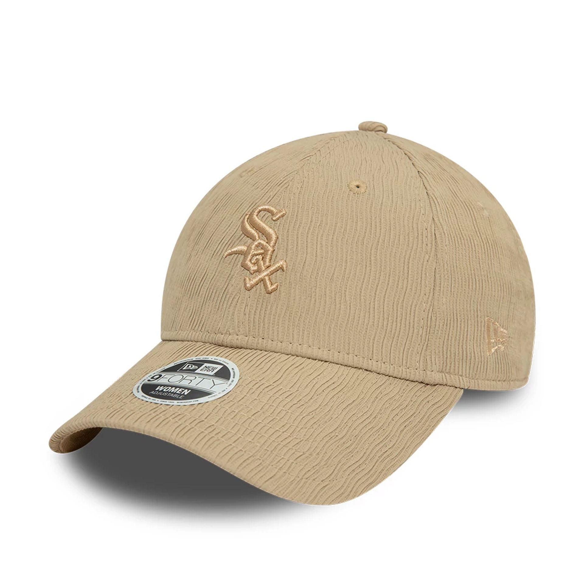 This is a Chicago White Sox Womens Ruching Light Beige 9FORTY Adjustable Cap 1