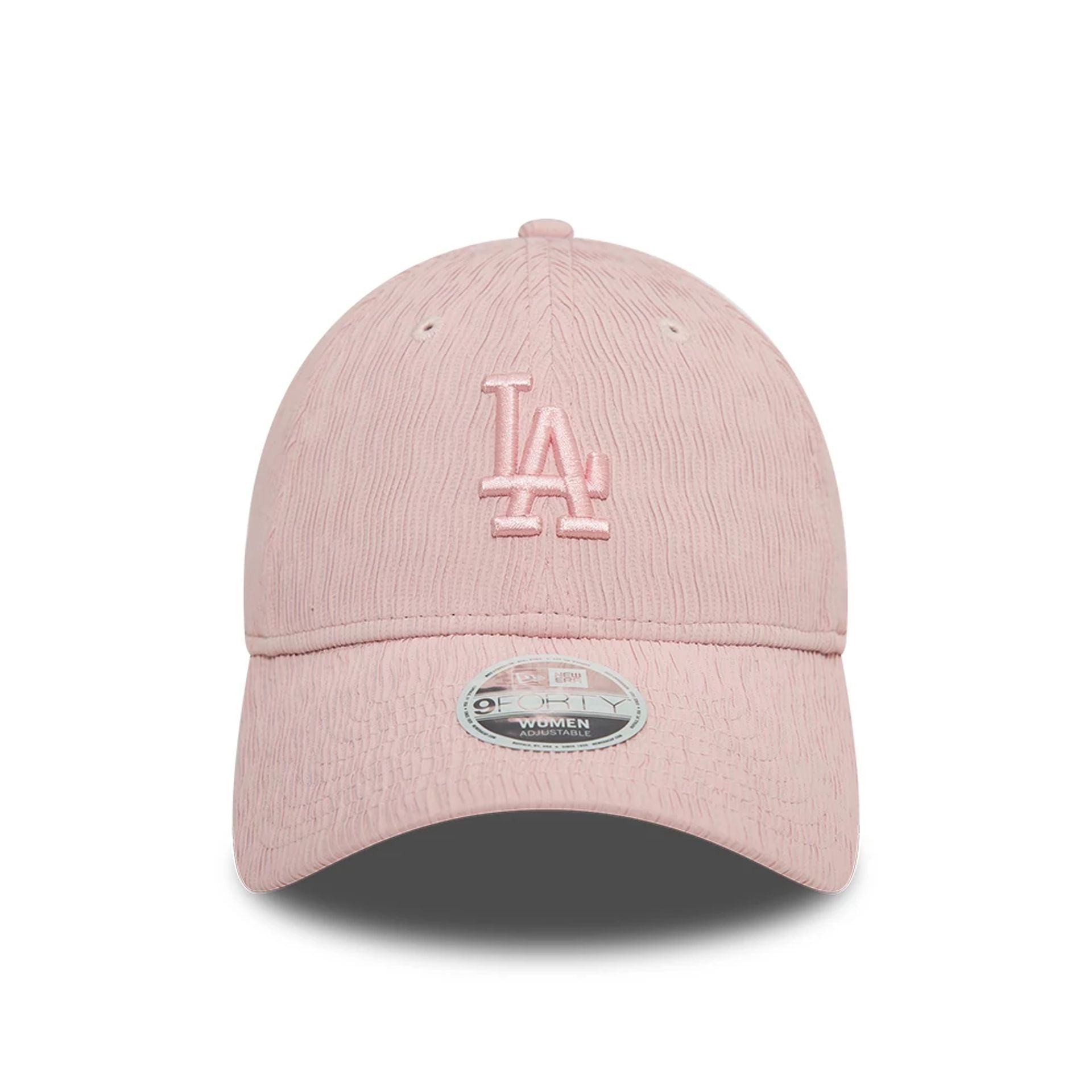 This is a LA Dodgers Womens Ruching Pastel Pink 9FORTY Adjustable Cap 2