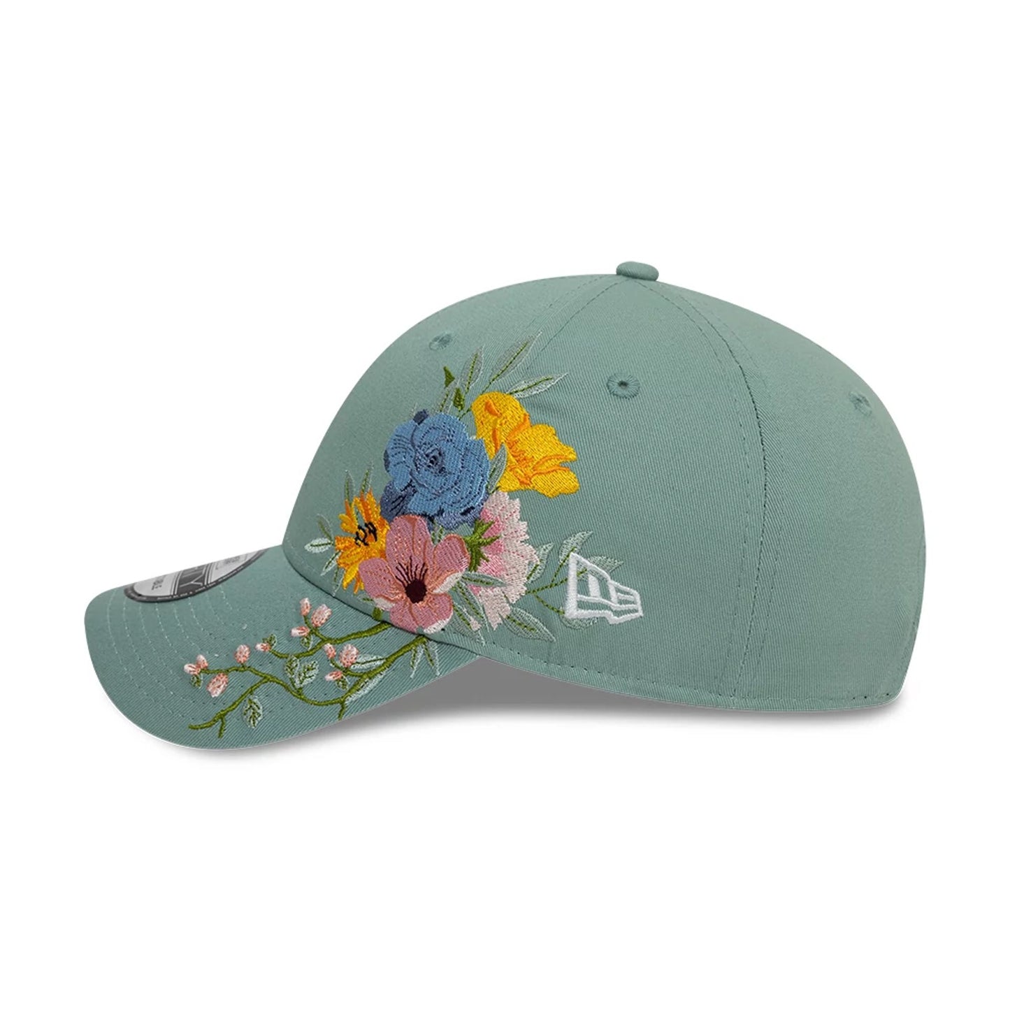 This is a New Era Floral Pastel Blue 9FORTY Adjustable Cap 6