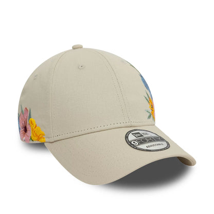 This is a New Era Floral Light Beige 9FORTY Adjustable Cap 2