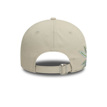 This is a New Era Floral Light Beige 9FORTY Adjustable Cap 4