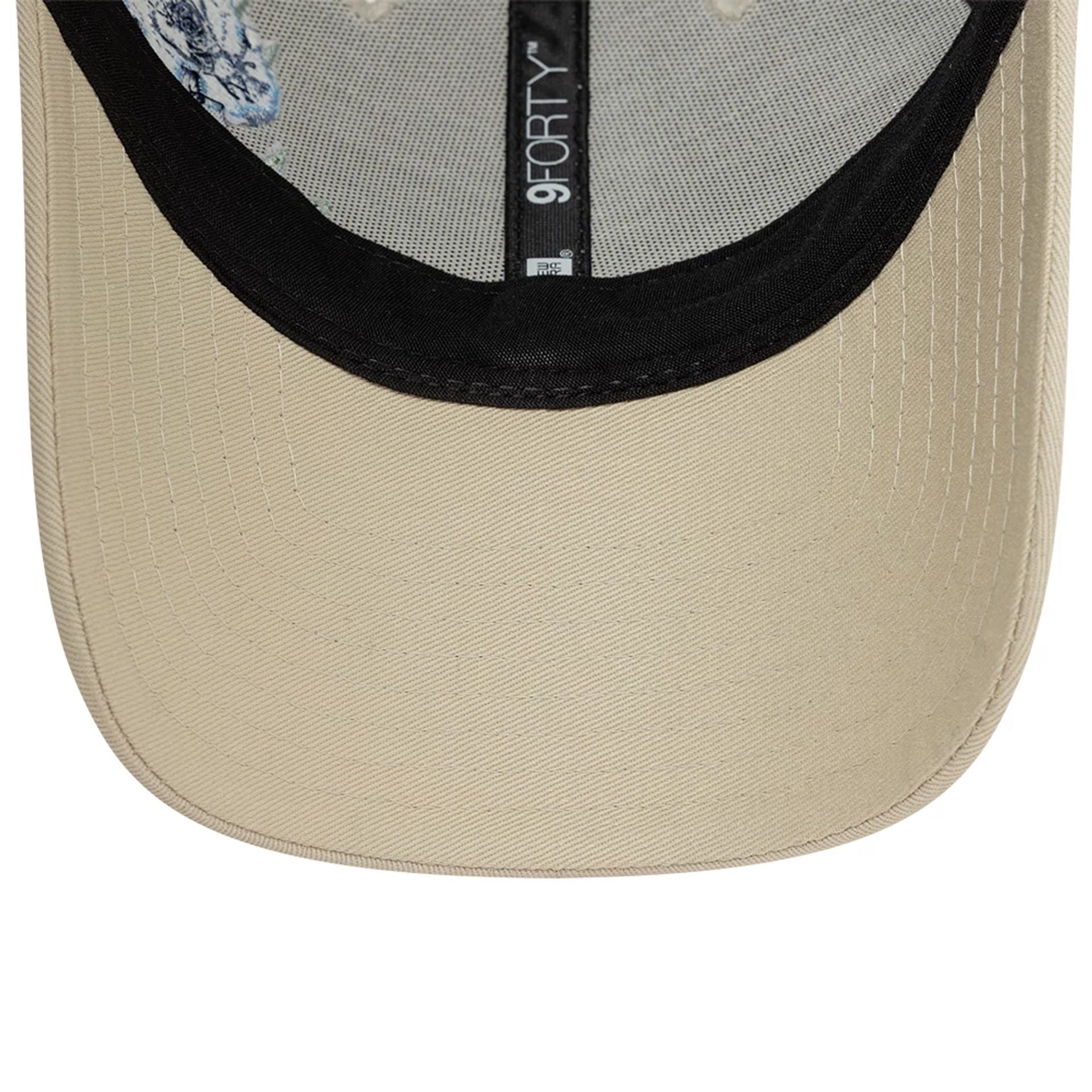 This is a New Era Floral Light Beige 9FORTY Adjustable Cap 5