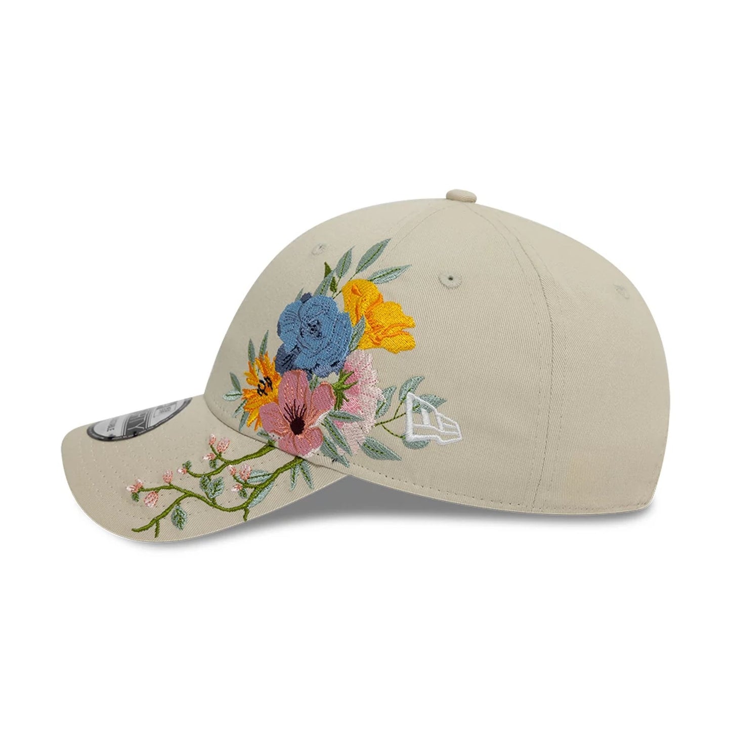 This is a New Era Floral Light Beige 9FORTY Adjustable Cap 6