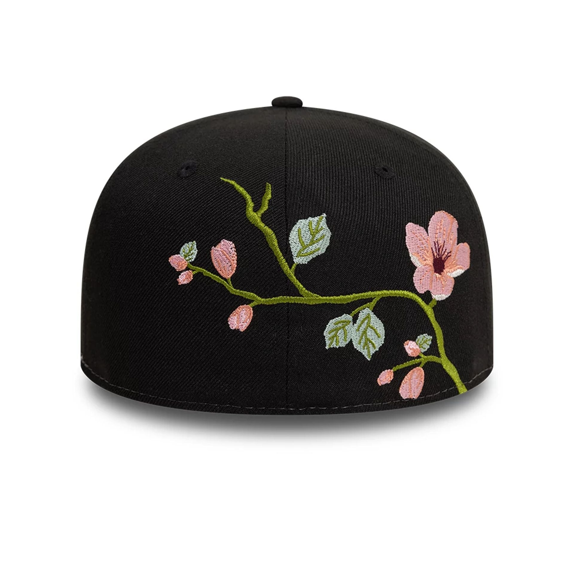 This is a New Era Floral Emblem Black 59FIFTY Fitted Cap 2