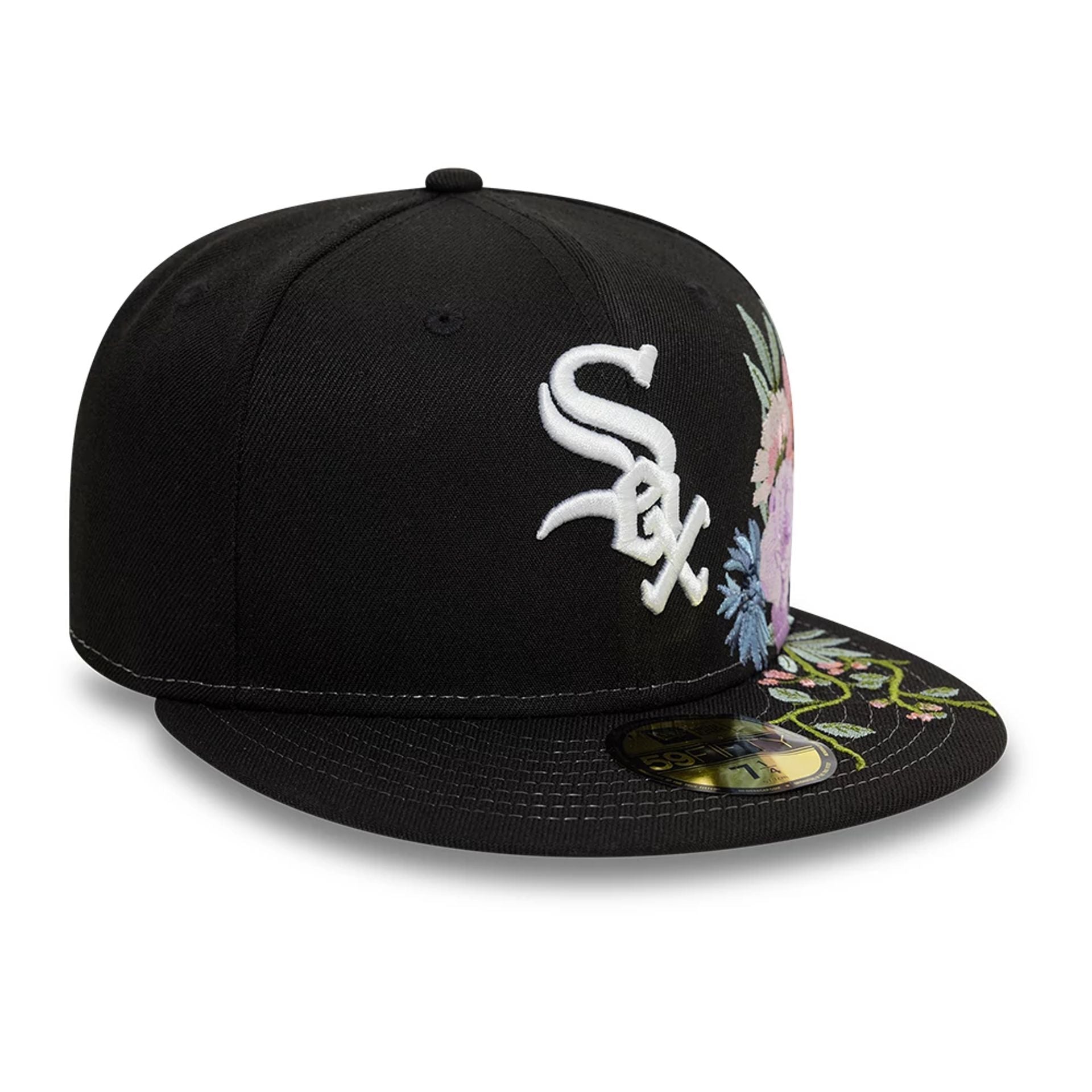 This is a Chicago White Sox MLB Floral Black 59FIFTY Fitted Cap 4