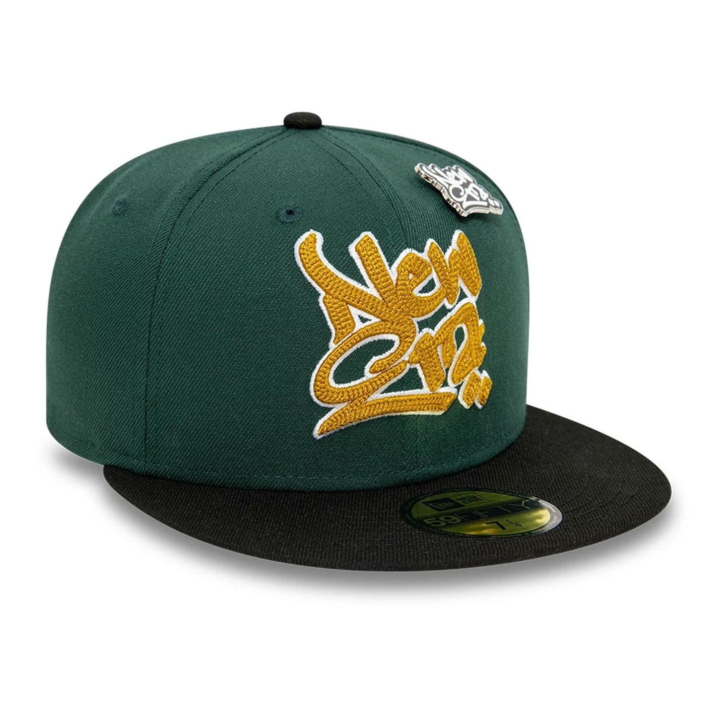 This is a New Era Front Script Dark Green 59FIFTY Fitted Cap 3