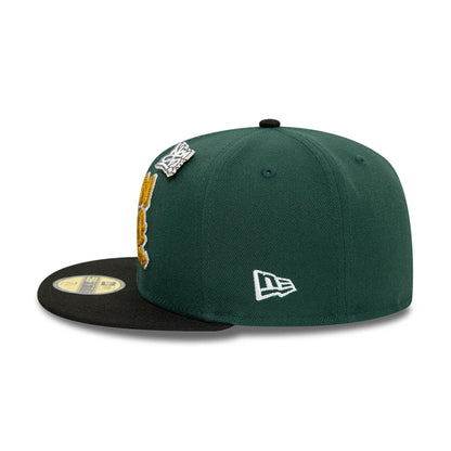 This is a New Era Front Script Dark Green 59FIFTY Fitted Cap 7