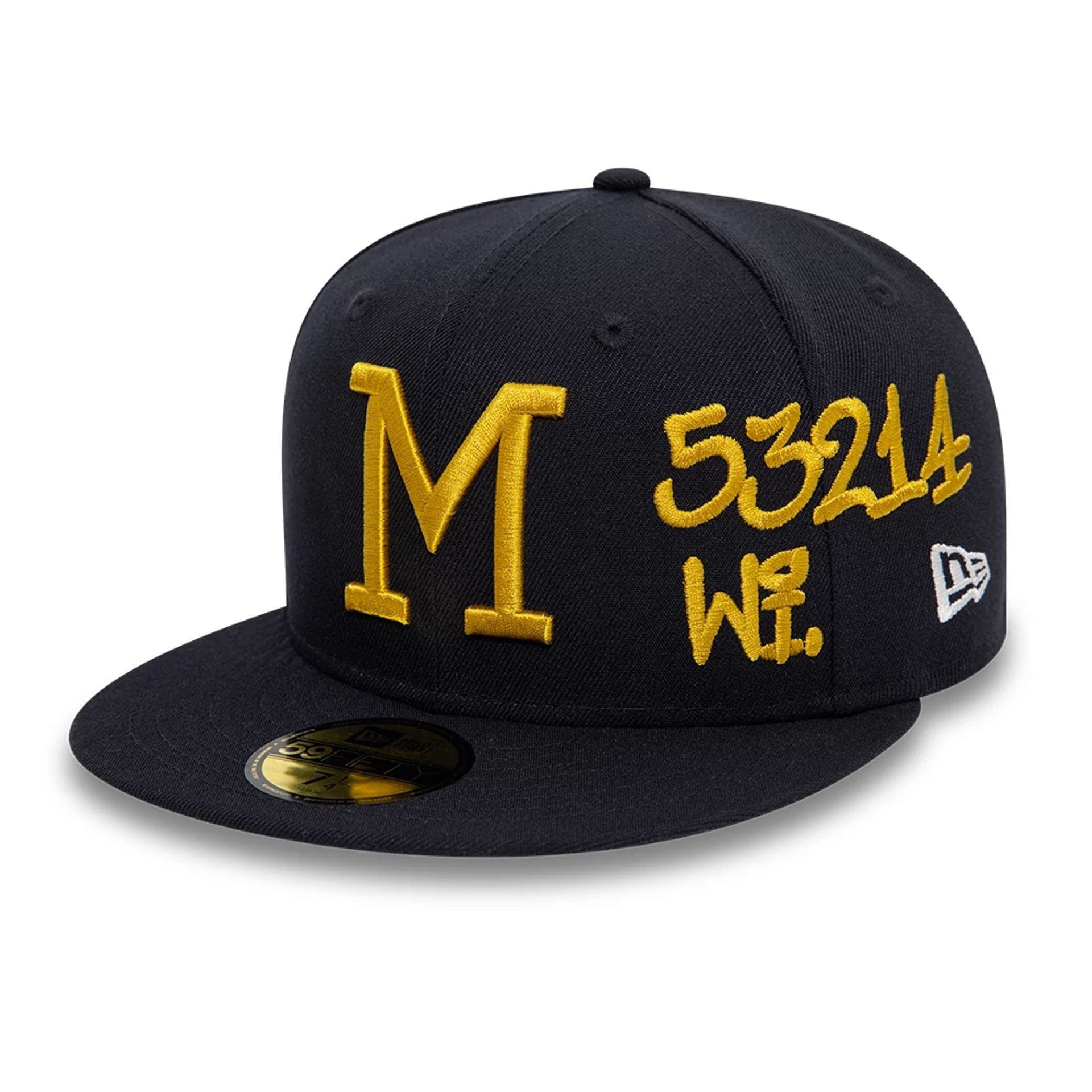 This is a Milwaukee Brewers MLB Stadium Navy 59FIFTY Fitted Cap 1