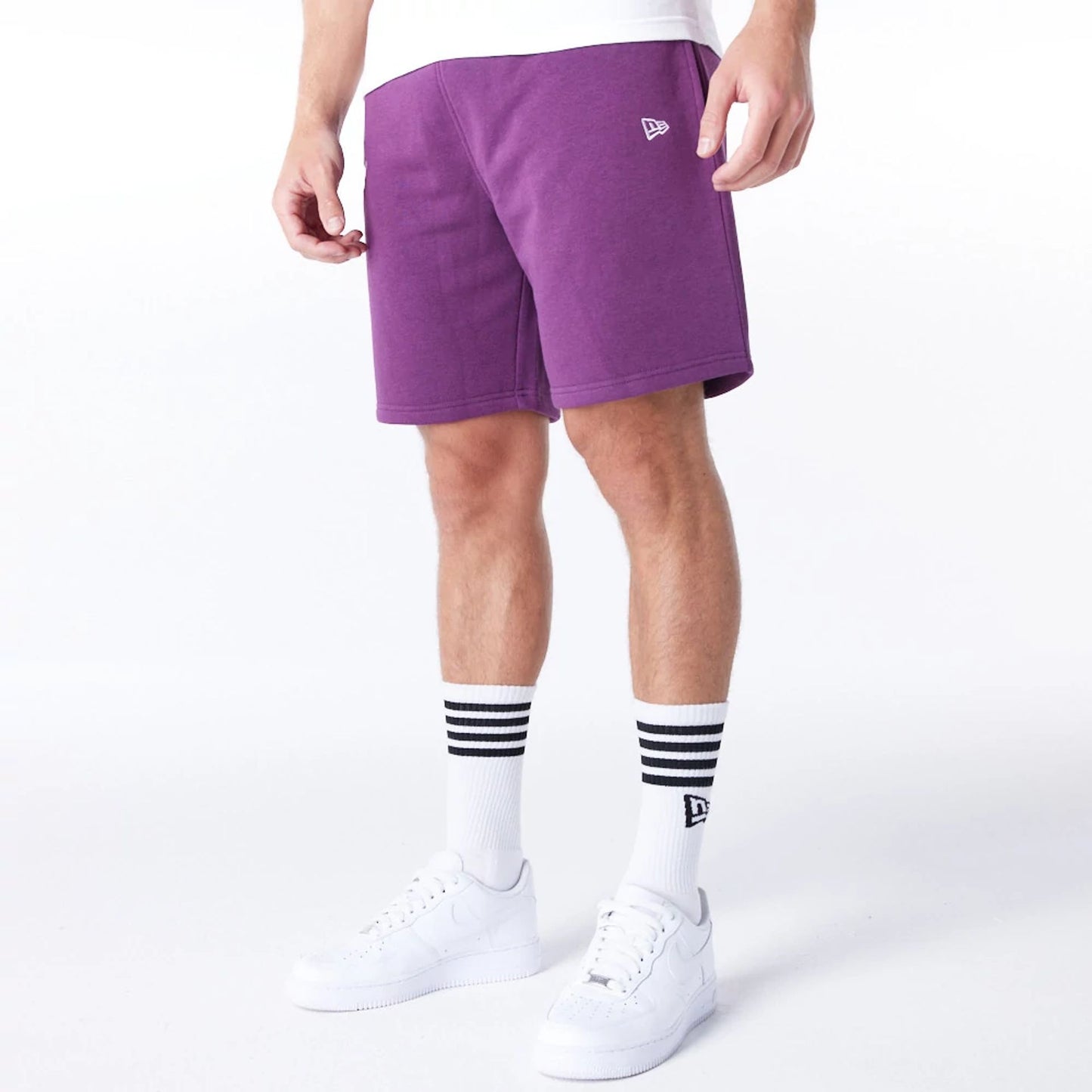 The Male model is wearing Chicago Bulls League Essential Dark Purple Shorts  5