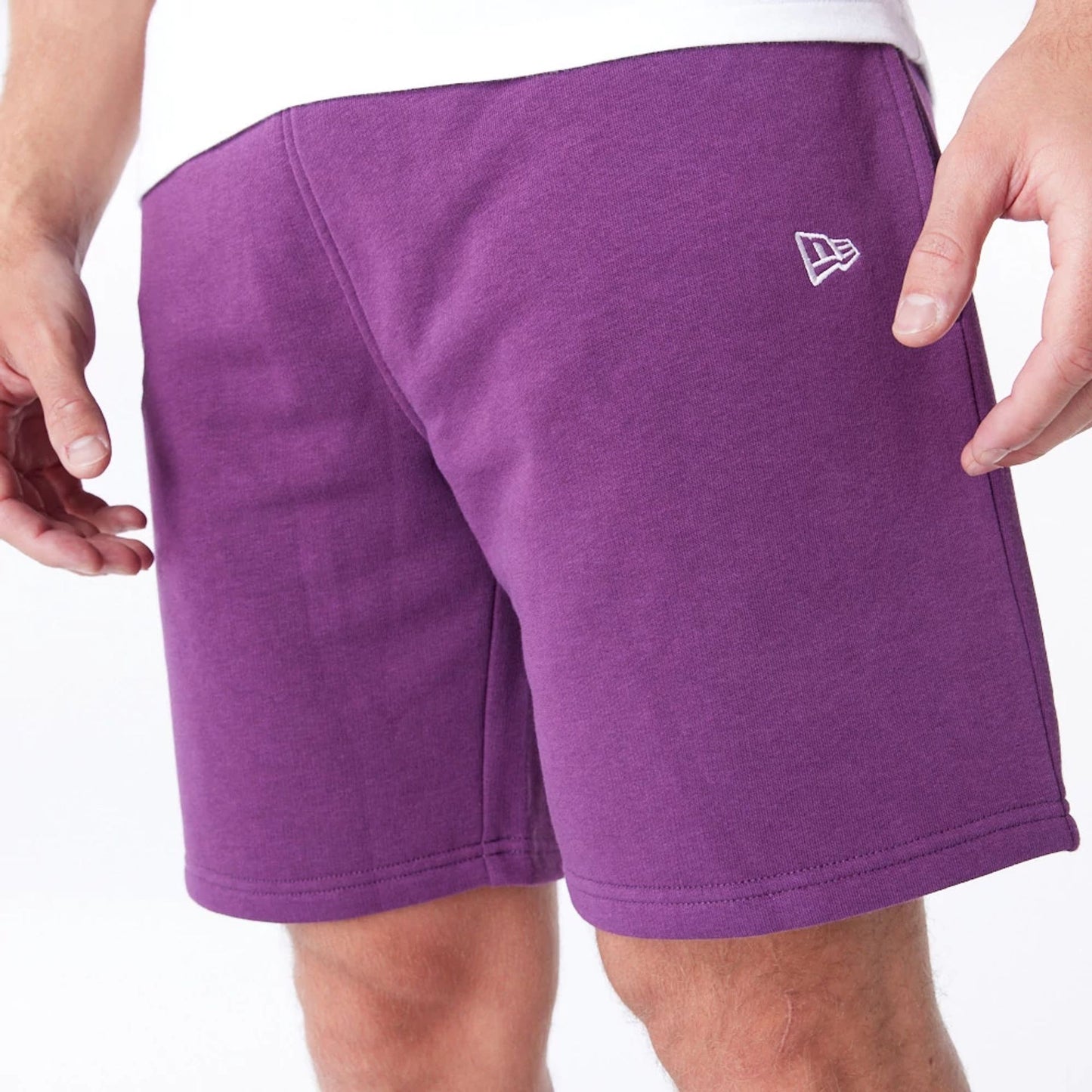 The Male model is wearing Chicago Bulls League Essential Dark Purple Shorts  2