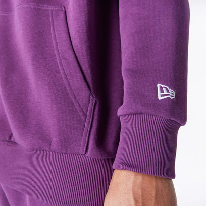 The Male model is wearing Chicago Bulls League Essential Dark Purple Oversized Pullover Hoodie  7