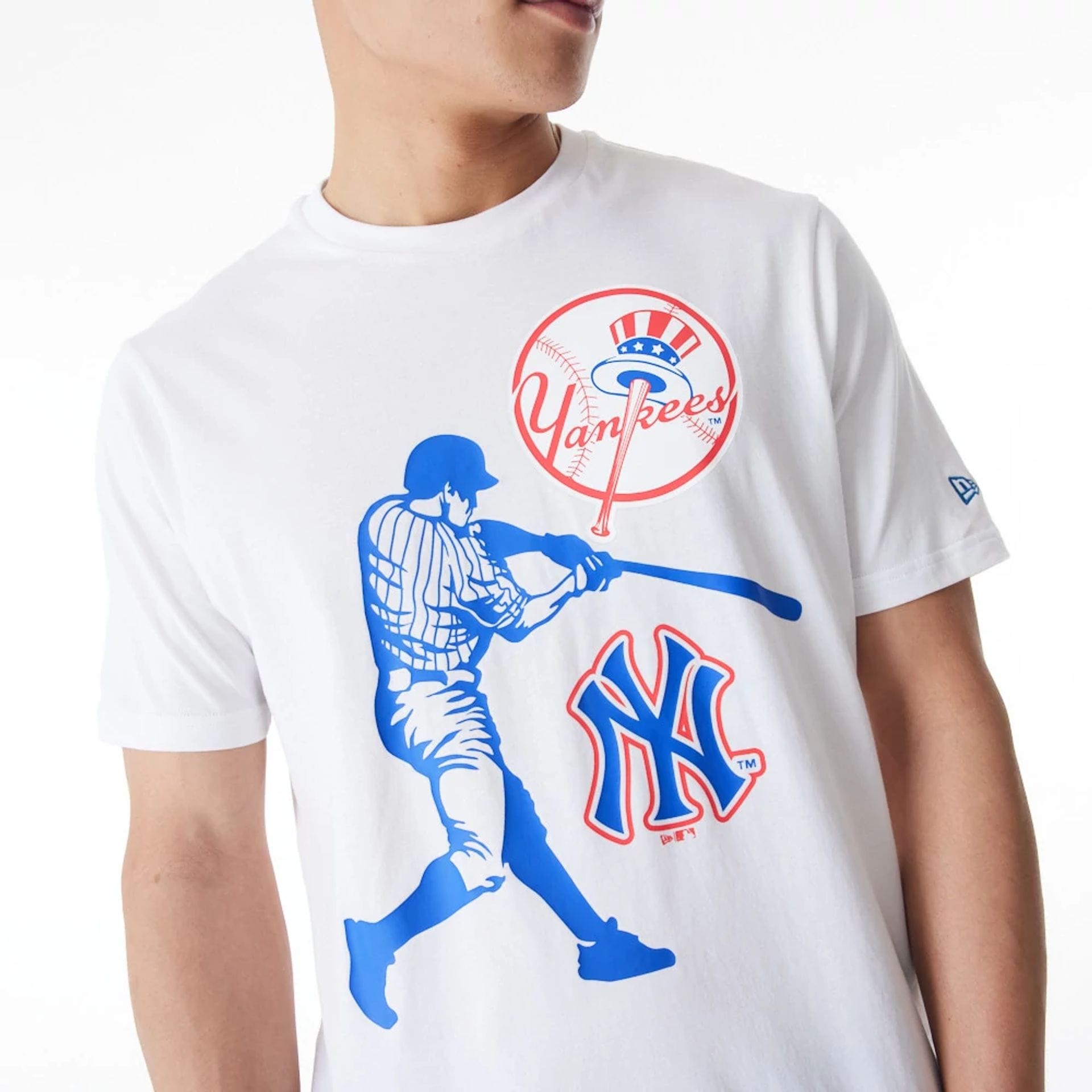 The Male model is wearing New York Yankees NFL Player Graphic White T-Shirt 2