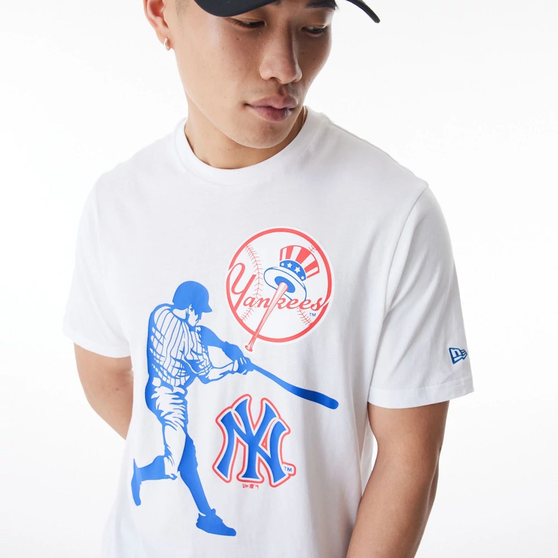 The Male model is wearing New York Yankees NFL Player Graphic White T-Shirt 4