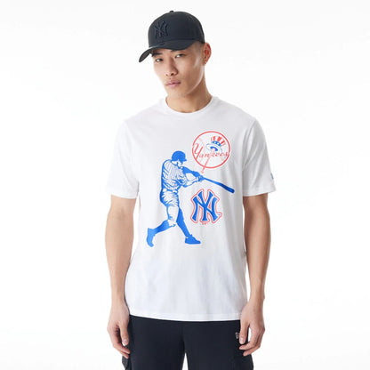 The Male model is wearing New York Yankees NFL Player Graphic White T-Shirt 1