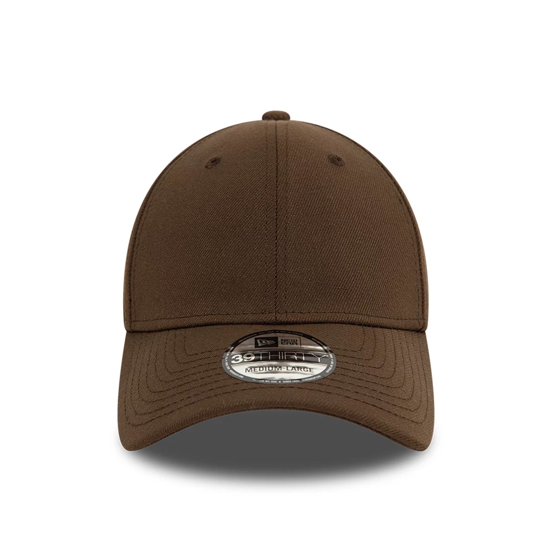 This is a New Era Flagged Essential Dark Brown 39THIRTY Stretch Fit Cap 2