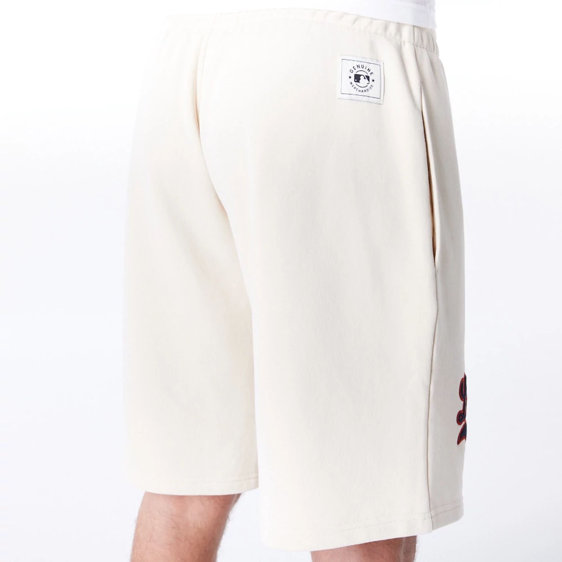 The Male model is wearing LA Dodgers MLB Lifestyle Light Beige Shorts  2