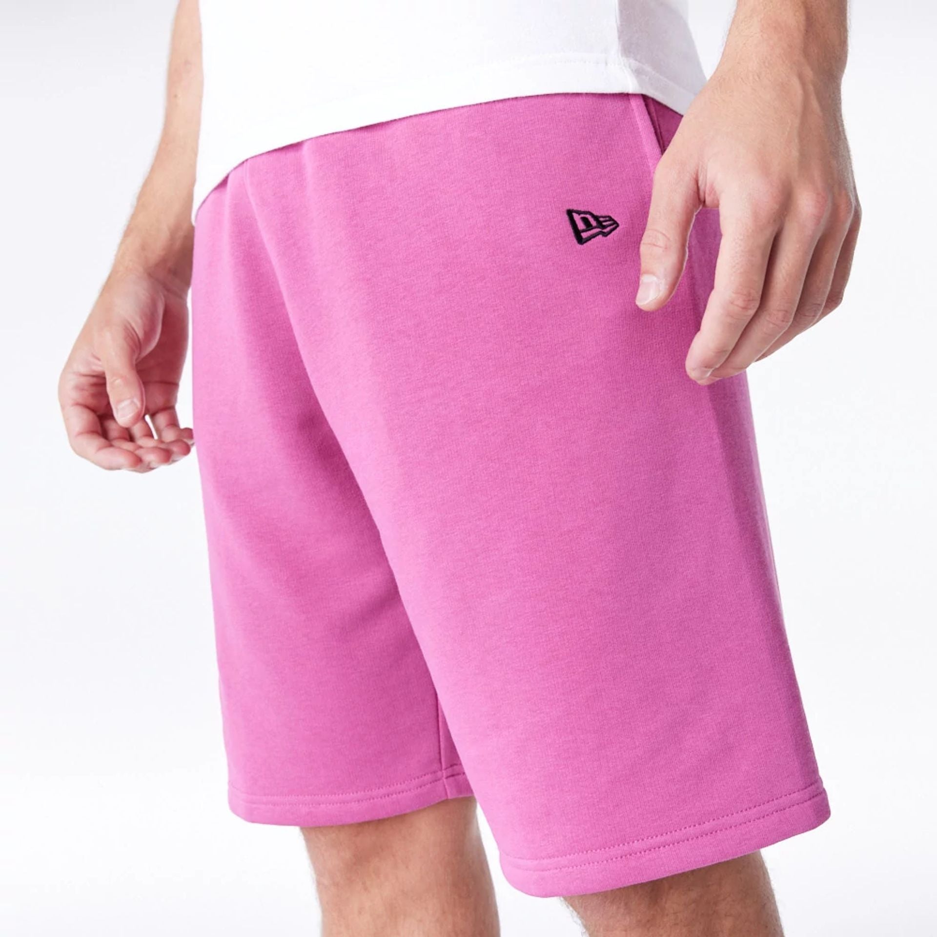 The Male model is wearing LA Lakers NBA Bubble Script Purple Shorts  2