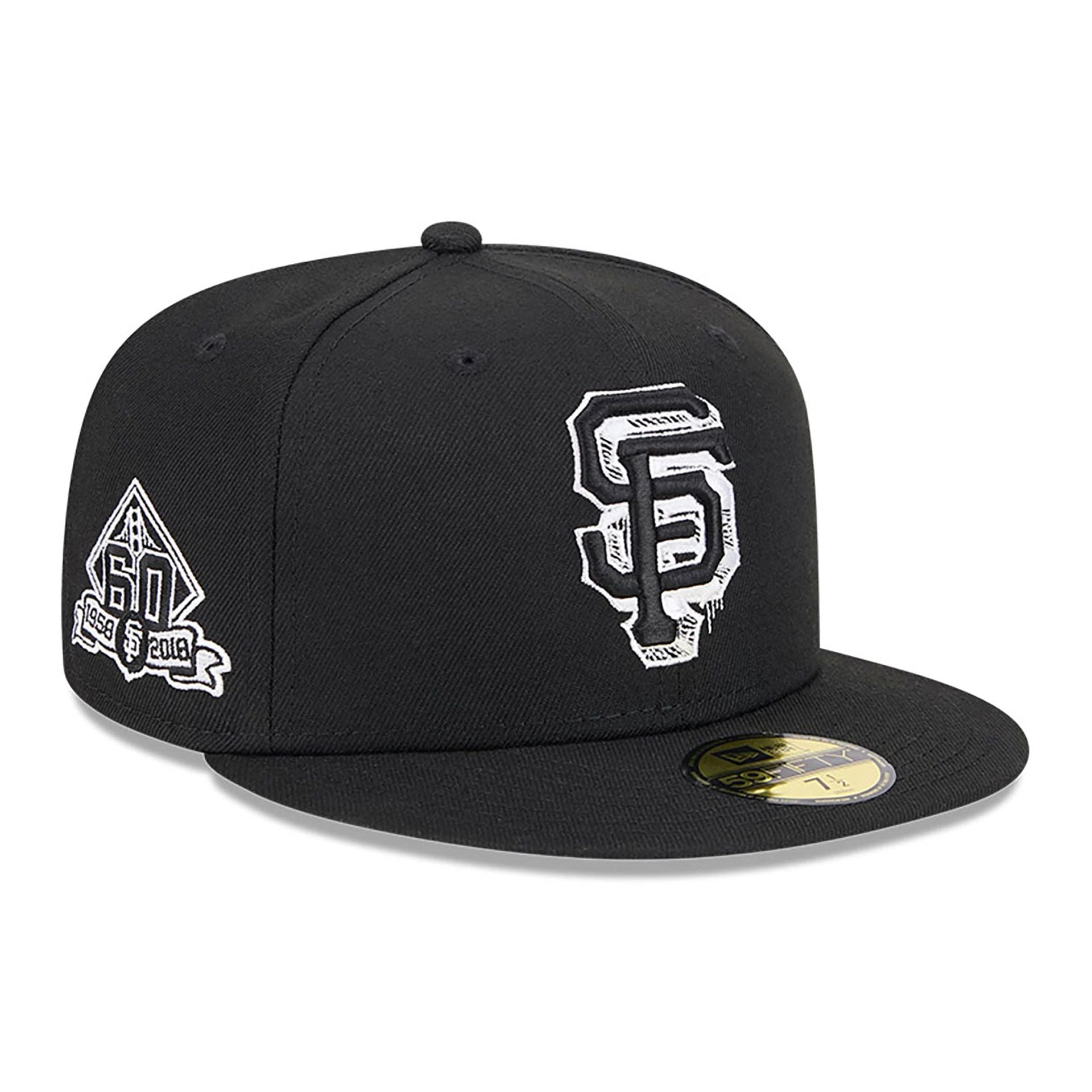 This is a San Francisco Giants MLB Hi Vis Doodles Black 59FIFTY Fitted Cap 1