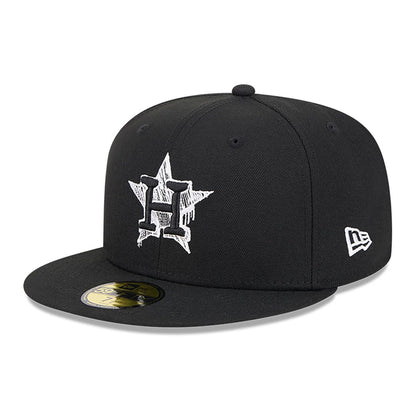 This is a Houston Astros MLB Hi Vis Doodles Black 59FIFTY Fitted Cap 4