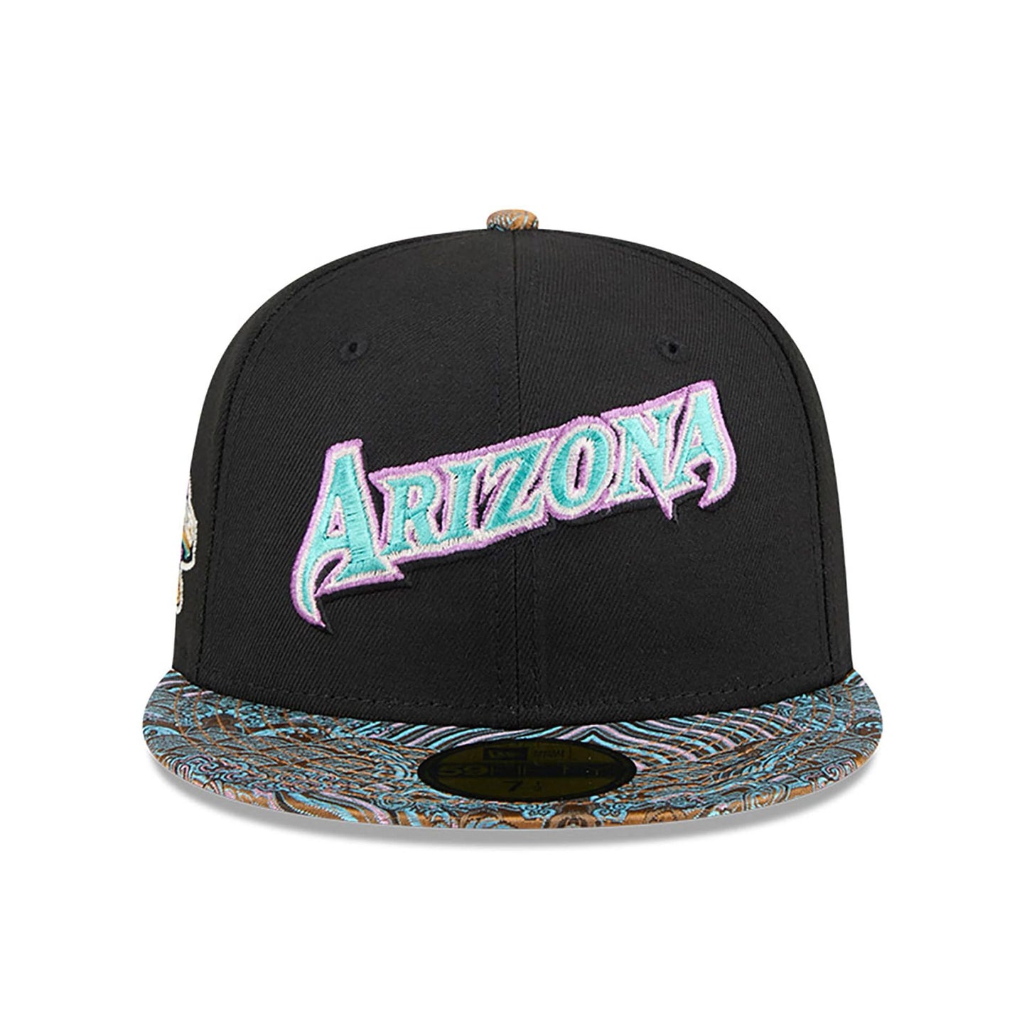 This is a Arizona Diamondbacks Jacquard Visor Black 59FIFTY Fitted Cap 3