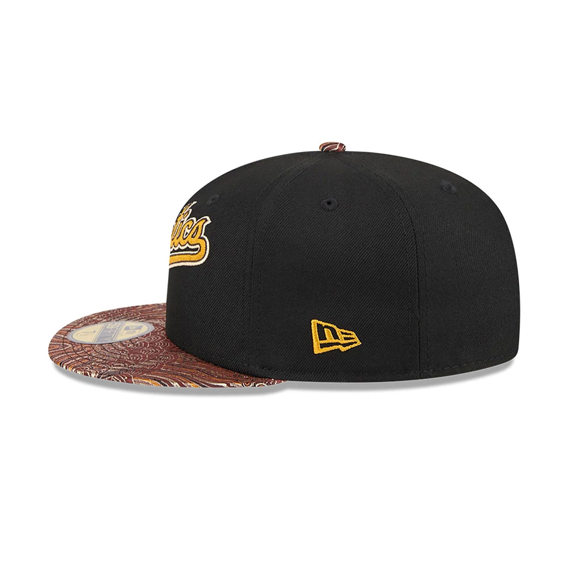 This is a Oakland Athletics Jacquard Visor Black 59FIFTY Fitted Cap 7