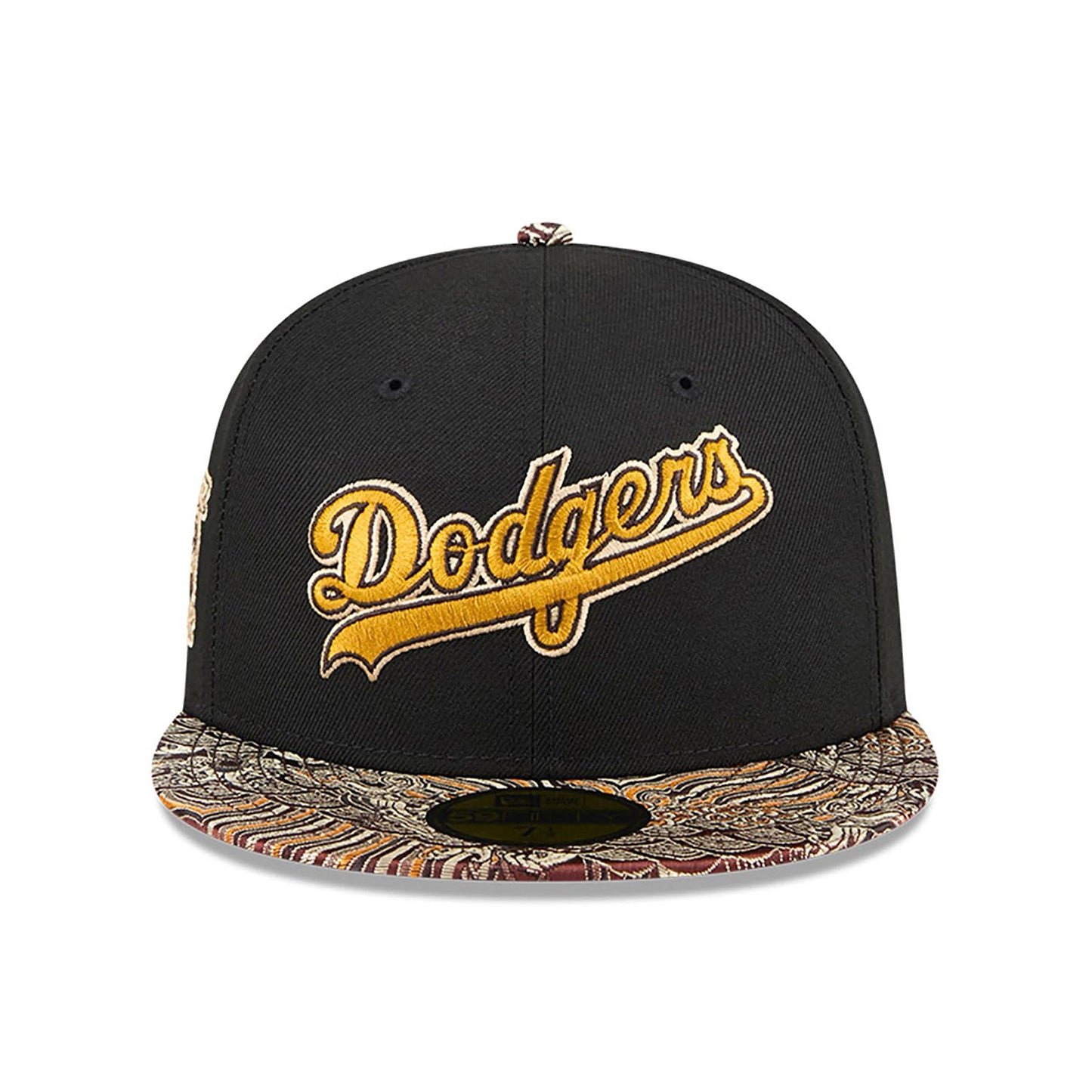 This is a LA Dodgers Jacquard Visor Black 59FIFTY Fitted Cap 3