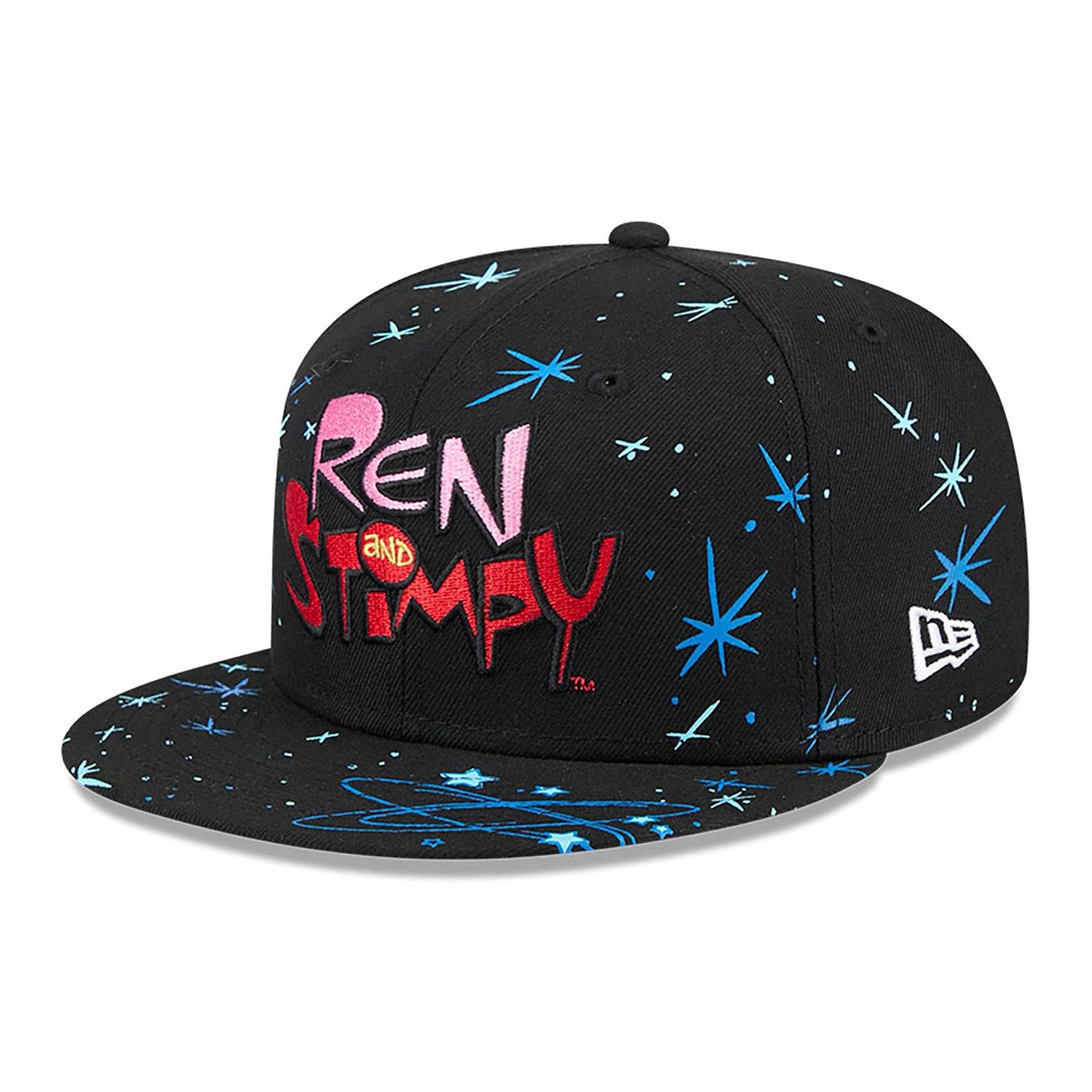 This is a Ren And Stimpy Black 59FIFTY Fitted Cap 1