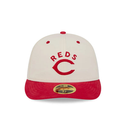 This is a Cincinnati Reds Vintage Stack White Low Profile 59FIFTY Fitted Cap 3