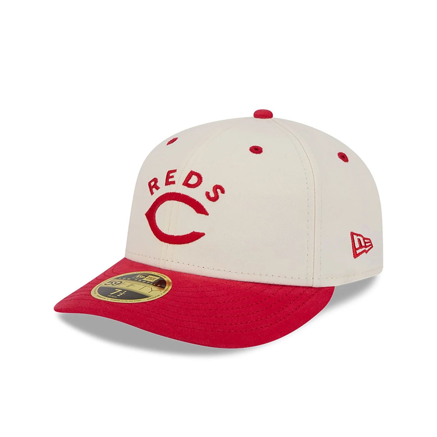 This is a Cincinnati Reds Vintage Stack White Low Profile 59FIFTY Fitted Cap 4