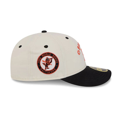 This is a Baltimore Orioles Vintage Stack White Low Profile 59FIFTY Fitted Cap 6