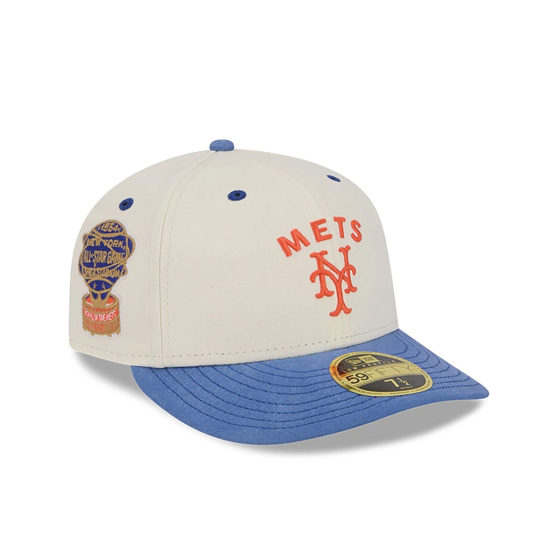 This is a New York Mets Vintage Stack White Low Profile 59FIFTY Fitted Cap 1