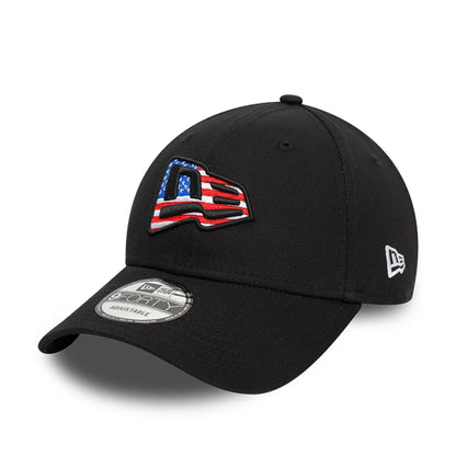 This is a New Era USA Country Flag Infill Black 9FORTY Adjustable Cap 7