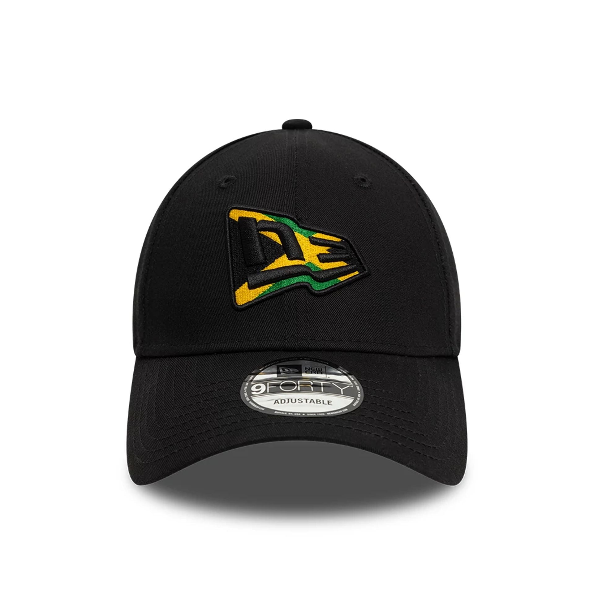 This is a New Era Jamaican Country Flag Infill Black 9FORTY Adjustable Cap 4