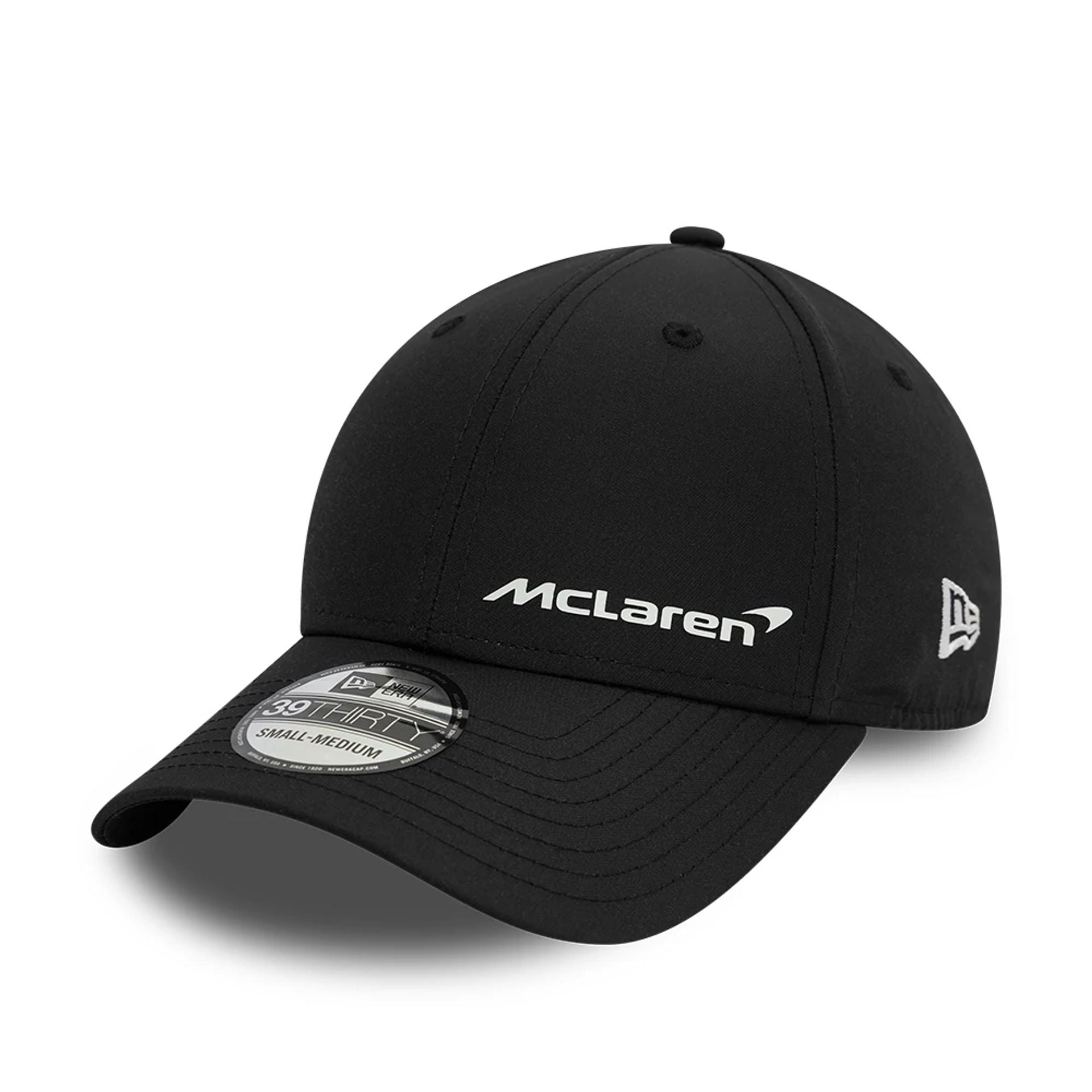 This is a McLaren Automotive Motorsports Black 39THIRTY Stretch Fit Cap 1