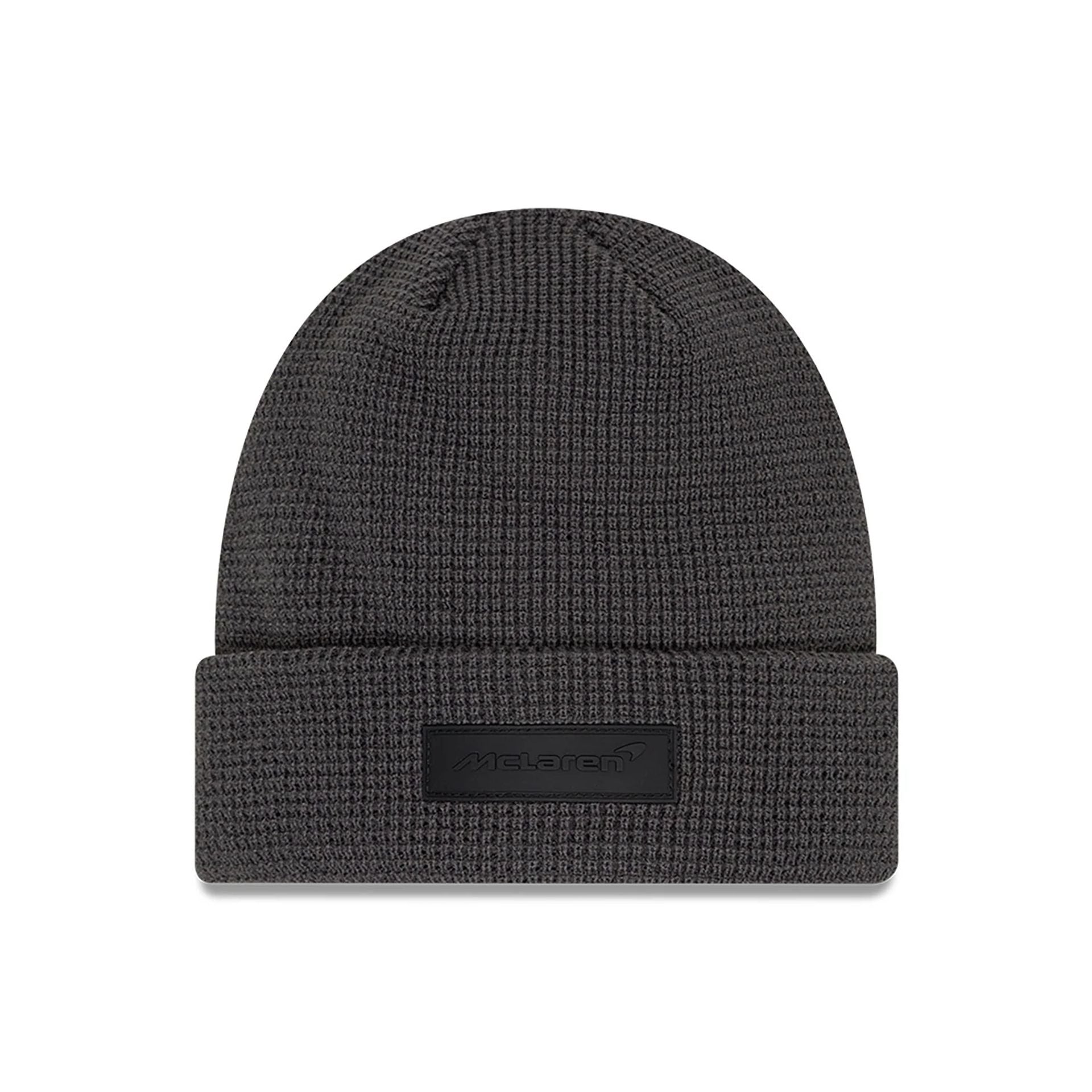 This is a McLaren Automotive Motorsports Dark Grey Cuff Knit Beanie Cap 1